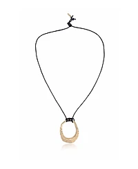 Ettika Hammered Golden Loop Pendant 18K Gold Plated Necklace