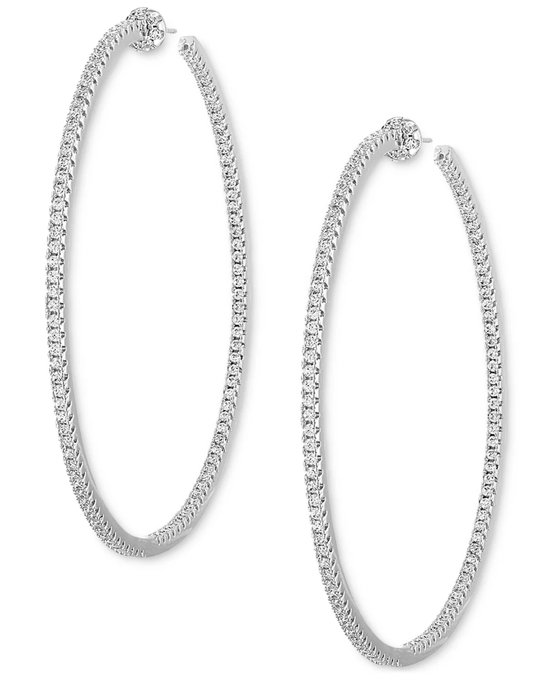 Ben Oni Kendra Thin Pave Hoop Earrings