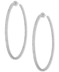 Ben Oni Kendra Thin Pave Hoop Earrings