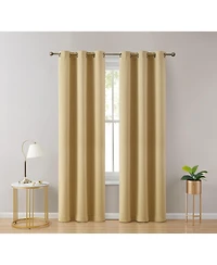 Hlc.me Laurance Full Shaded Blackout Curtains - Thermal Insulation Light Blocking Home Theater Grommet Window Drapery Basement Curtains