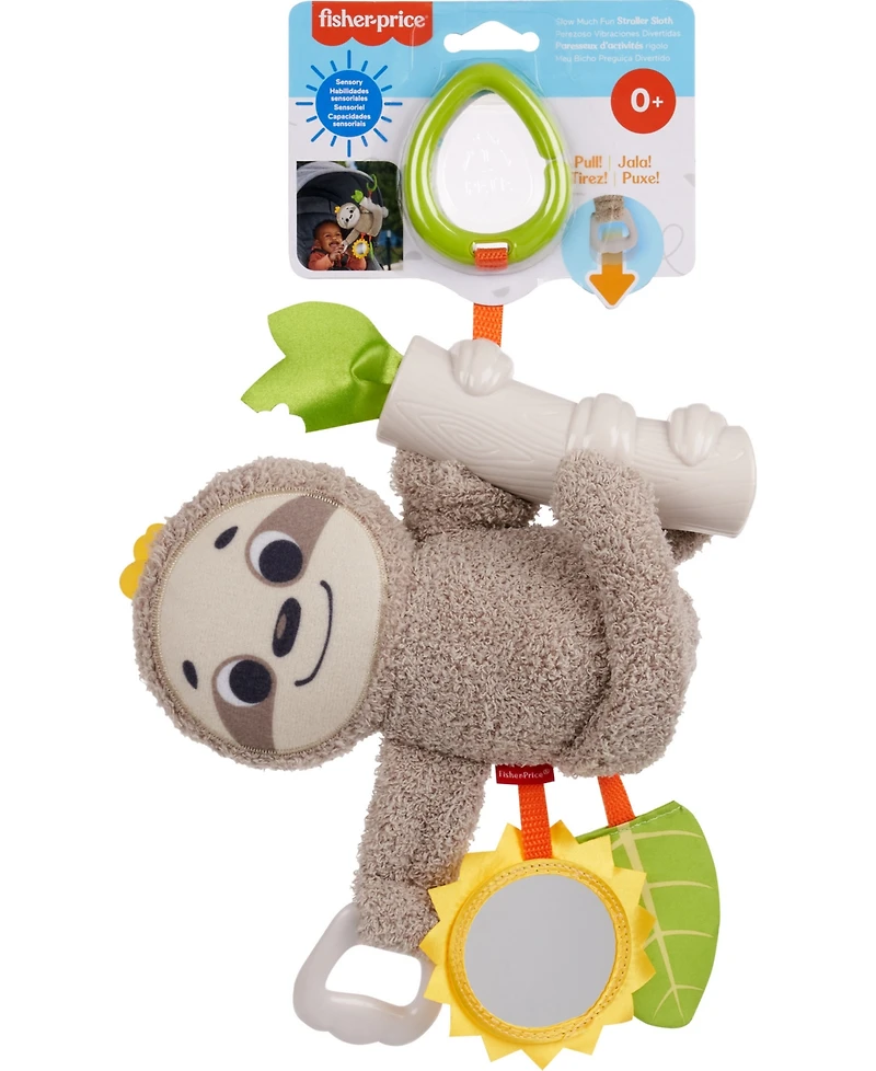 Fisher Price Slow Much Fun Stroller Sloth, Take Along Baby Toy