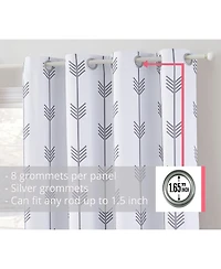 Hlc.me Arrow Printed Privacy Blackout Energy Efficient Room Darkening Thermal Grommet Window Curtain Drape Panels for Bedroom