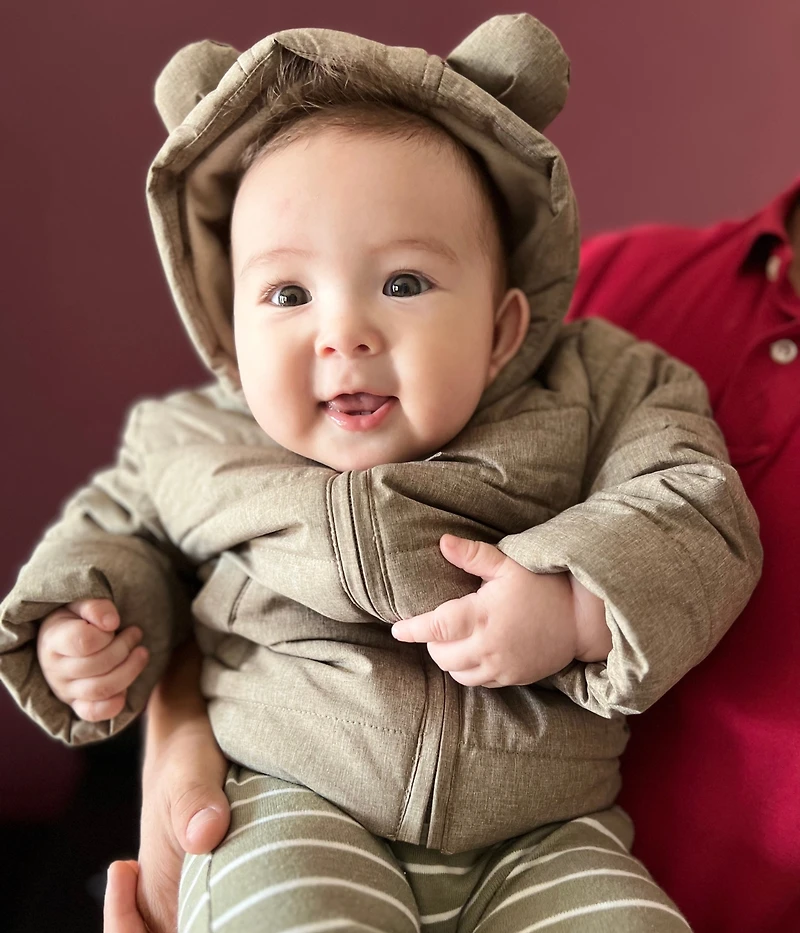 Baby Boys' Fleece Hooded Puffer Jacket