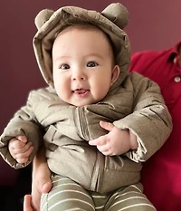 Baby Boys' Fleece Hooded Puffer Jacket