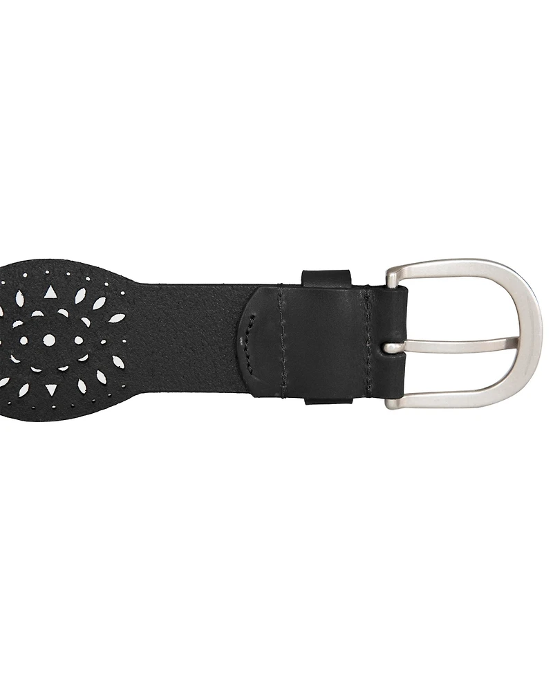 Lucky Brand Women's Perforated Scalloped Edge Leather Belt