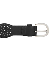 Lucky Brand Women's Perforated Scalloped Edge Leather Belt