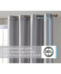 Hlc.me Jefferson Faux Silk Semi Sheer Light Filtering Microfiber Lined Grommet Lightweight Window Curtain Panels