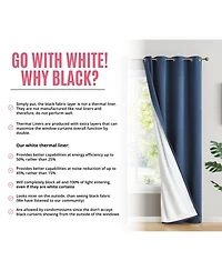 Hlc.me Dakota 100% Complete Blackout Lined Drapery with Double Layer Thermal Insulated Energy Efficient Window Curtain Grommet Panels for Bedroom & Li