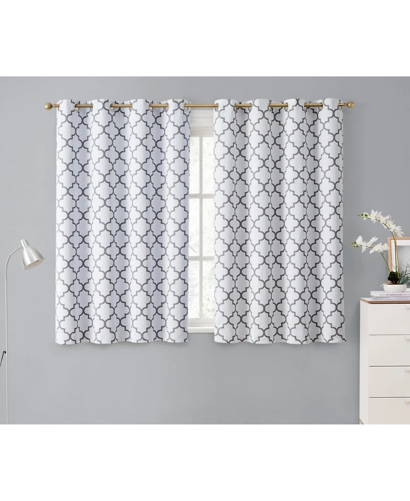Hlc.me Lattice Print Drape Blackout Curtains Pattern - Weather Insulated Curtains