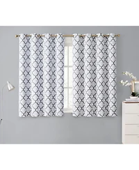 Hlc.me Lattice Print Drape Blackout Curtains Pattern - Weather Insulated Curtains