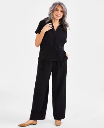 Style Co Womens Camp Shirt Gauze Pants Created For Macys