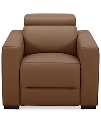 Nevio 39" Leather Power Recliner and Headrest, Created For Macy's