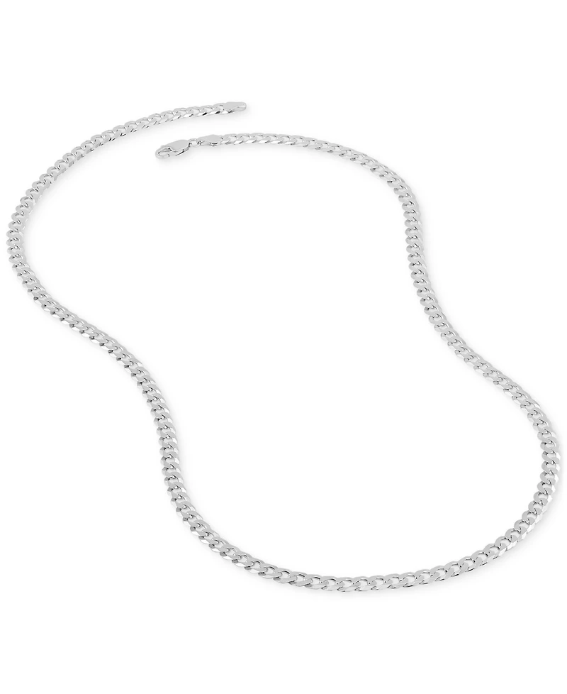 Flat Curb Link 22" Chain Necklace (5mm) 18k Gold-Plated Sterling Silver or