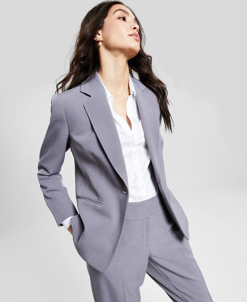Le Suit Women's Crepe One-Button Pantsuit, Regular & Petite