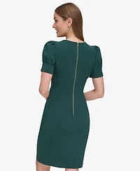 Dkny Women's Puff-sleeve Sheath Knee-length Dress