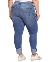 Seven7 Plus High Rise Slim Straight Cuff Jeans