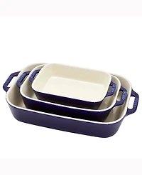 Staub Ceramic 3-Piece Rectangular Baking Dish Set