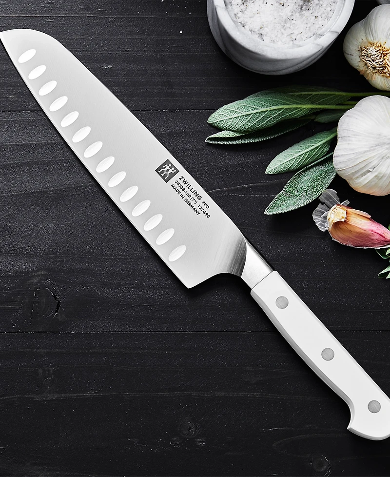 Zwilling Pro Le Blanc 7" Slim Hollow Edge Santoku Knife