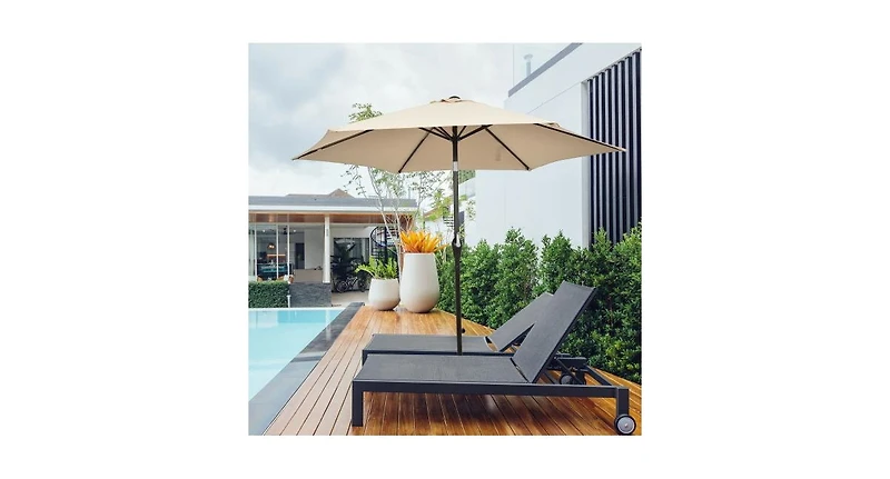 10 ft Outdoor Market Patio Table Umbrella Push Button Tilt Crank Lift