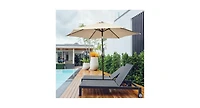 10 ft Outdoor Market Patio Table Umbrella Push Button Tilt Crank Lift