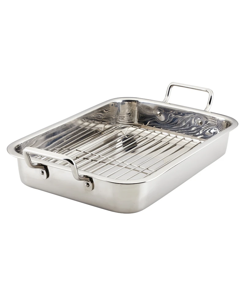 Farberware Classic Series Stainless Steel 17" x 12.25" Roaster with Rack