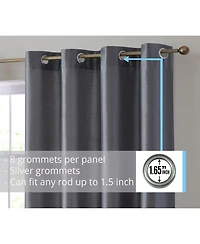 Hlc.me Jefferson Faux Silk Semi Sheer Light Filtering Microfiber Lined Grommet Lightweight Window Curtain Panels