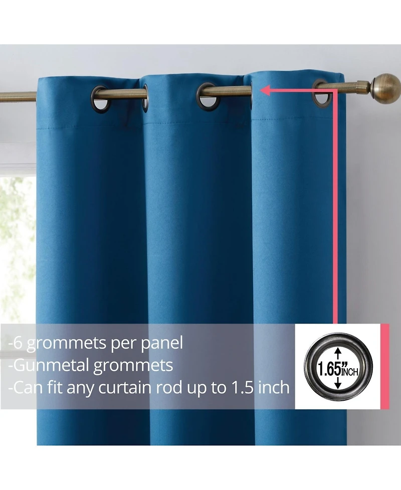 Hlc.me Laurance Full Shaded Blackout Curtains - Thermal Insulation Light Blocking Home Theater Grommet Window Drapery Basement Curtains