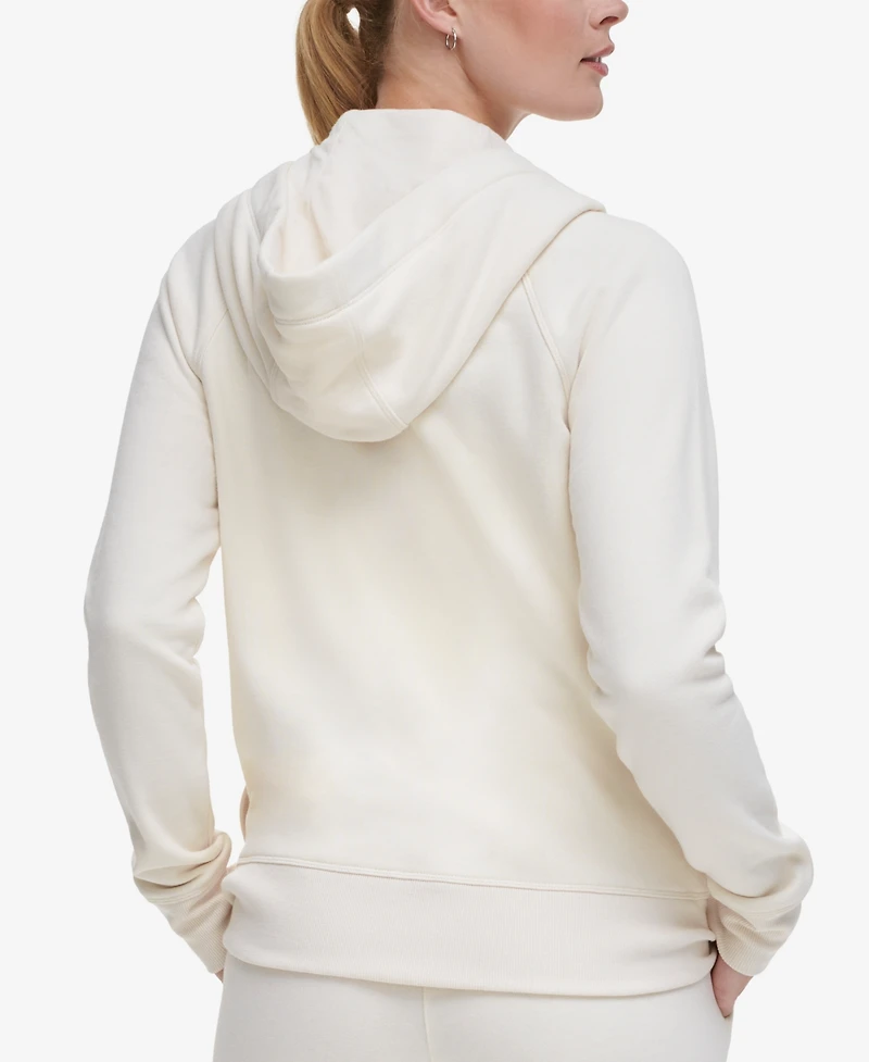 Dkny Sport Women's Logo-Drawstring Fleece Full-Zip Hoodie