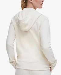 Dkny Sport Women's Logo-Drawstring Fleece Full-Zip Hoodie