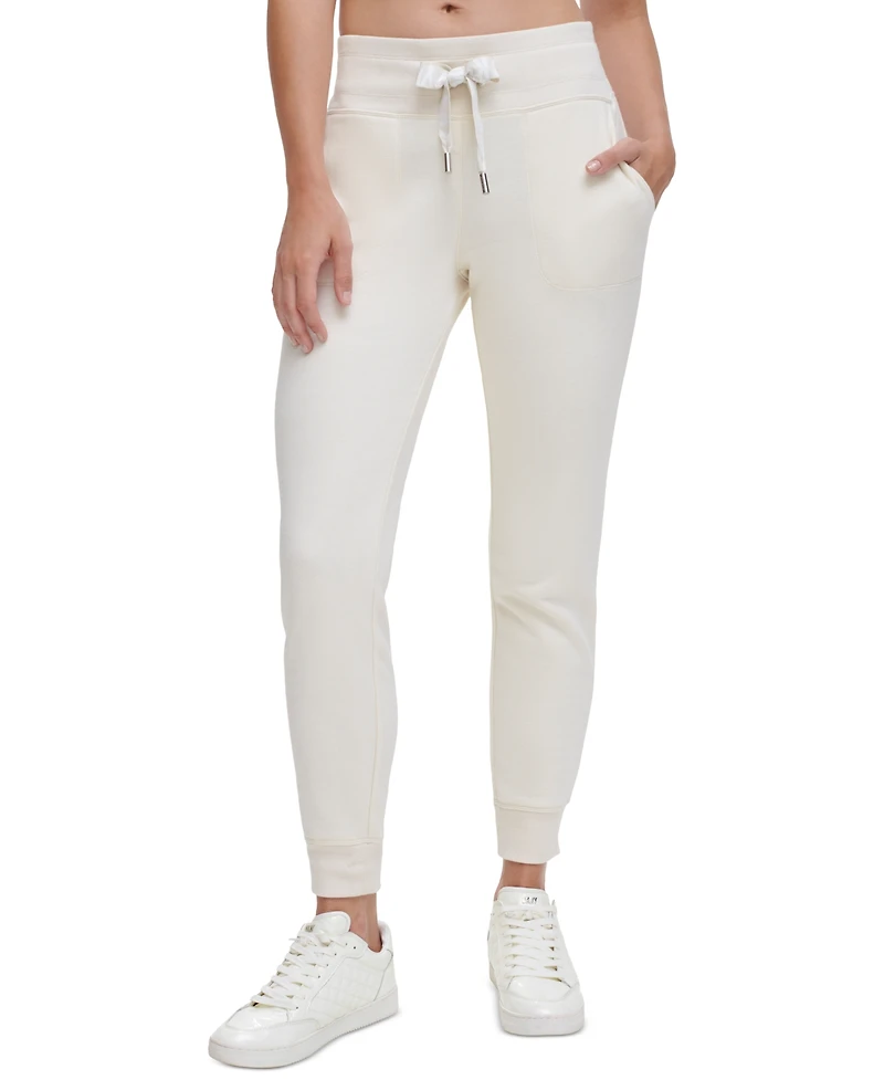 Dkny Sport Women's Logo-Drawstring Fleece Jogger Sweatpants