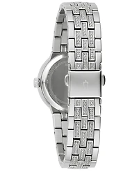 Bulova Women's Classic Crystal Stainless Steel Bracelet Watch Box Set 29mm