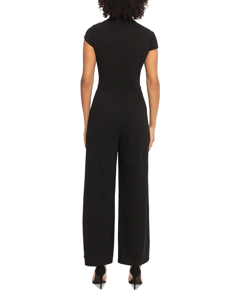 Maggy London Women's Cap-Sleeve Straight-Leg Jumpsuit