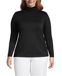 Lands' End Plus Lightweight Jersey Skimming Long Sleeve Turtleneck