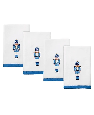Avanti Nutcracker Trellis Cotton 4 Pack Fingertip Towel, 11" x 18"