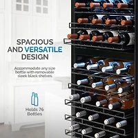 Newair Freestanding Bottle Dual Zone Compressor Wine Fridge with Low-Vibration Ultra-Quiet Inverter Compressor