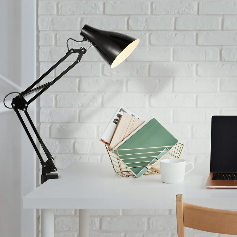 Jonathan Y Odile Classic Industrial Adjustable Articulated Clamp On Led Task Lamp