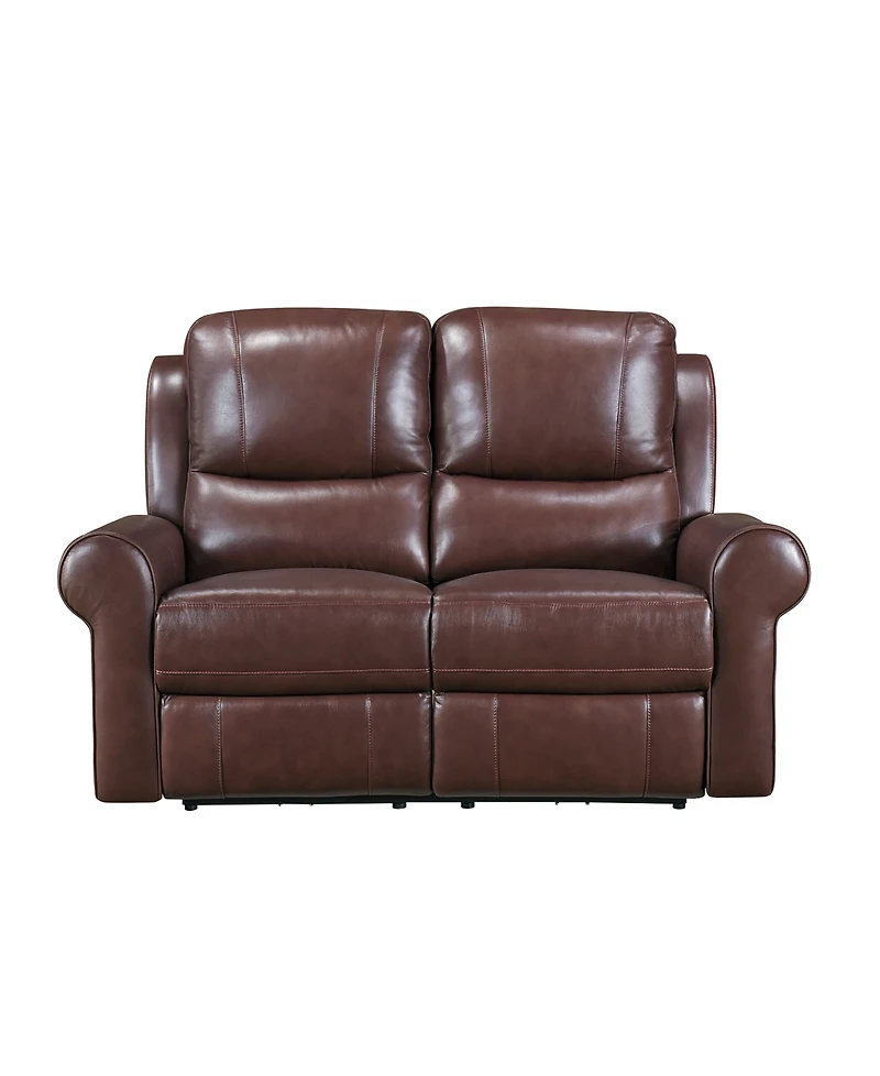 White Label Florentina 61" Leather Match Power with Power Headrests Double Reclining Love Seat