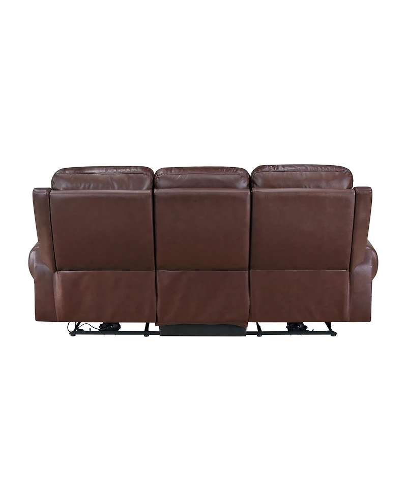 White Label Florentina 82" Leather Match Power with Power Headrests Double Reclining Sofa