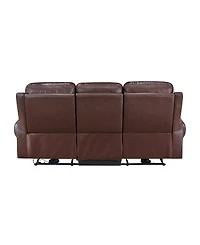 White Label Florentina 82" Leather Match Power with Power Headrests Double Reclining Sofa