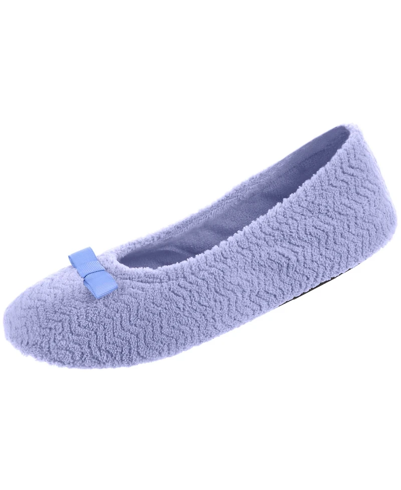 Isotoner Signature Women's Chevron Micro Terry Ballerina Slipper