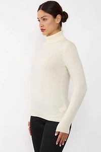 Jennie Liu Women's 100% Pure Cashmere Long Sleeve Turtleneck Pullover Sweater