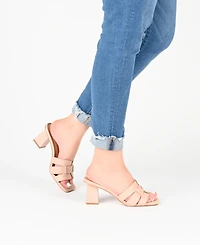 Journee Collection Women's Renatta Woven Block Heel Dress Sandals