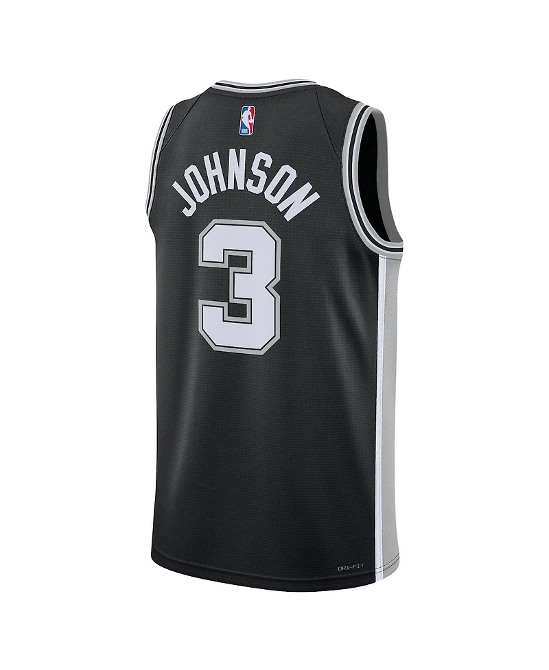 Men's and Women's Nike Keldon Johnson Black San Antonio Spurs Swingman Jersey - Icon Edition