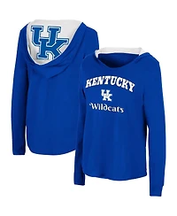 Women's Colosseum Royal Kentucky Wildcats Catalina Hoodie Long Sleeve T-shirt