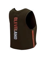 Women's Pro Standard Brown Cleveland Browns Ombre Wordmark Classic Cropped Tank Top