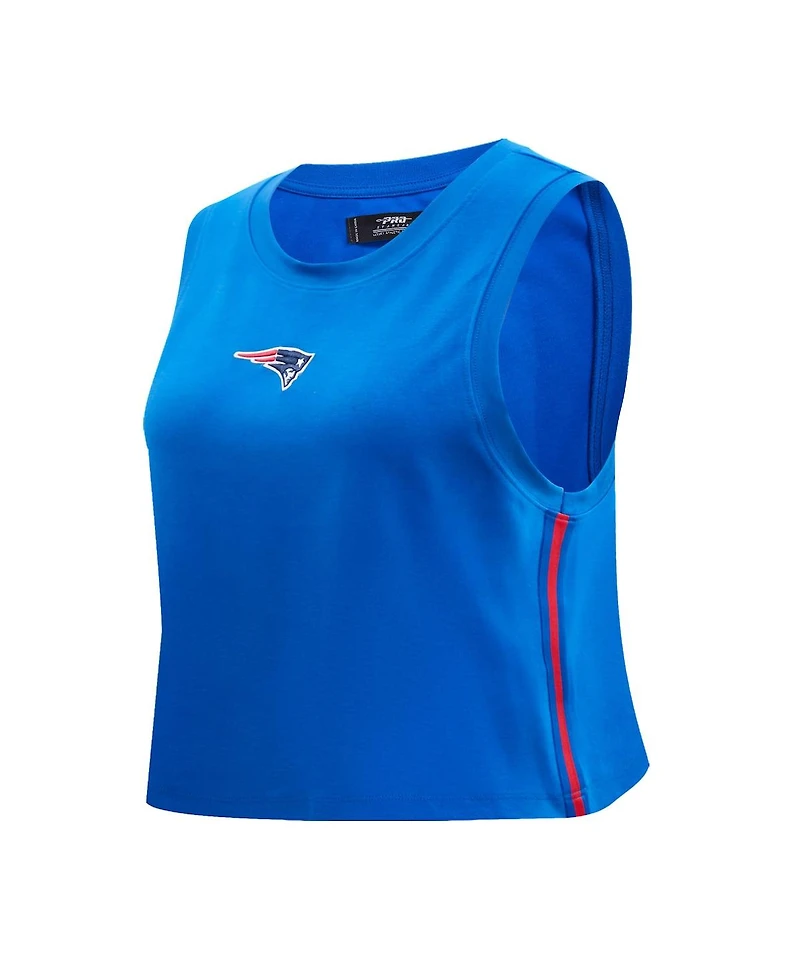 Women's Pro Standard Royal New England Patriots Ombre Wordmark Classic Cropped Tank Top