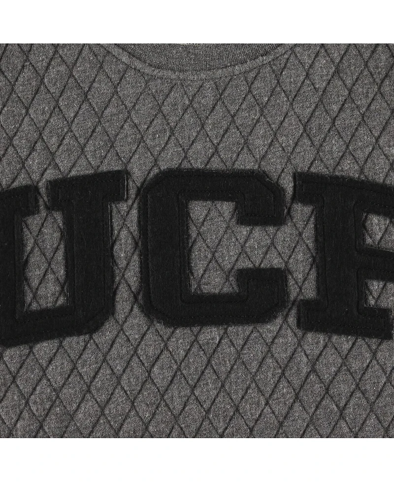 Women's Pressbox Heather Charcoal Ucf Knights Moose Quilted Pullover Sweatshirt