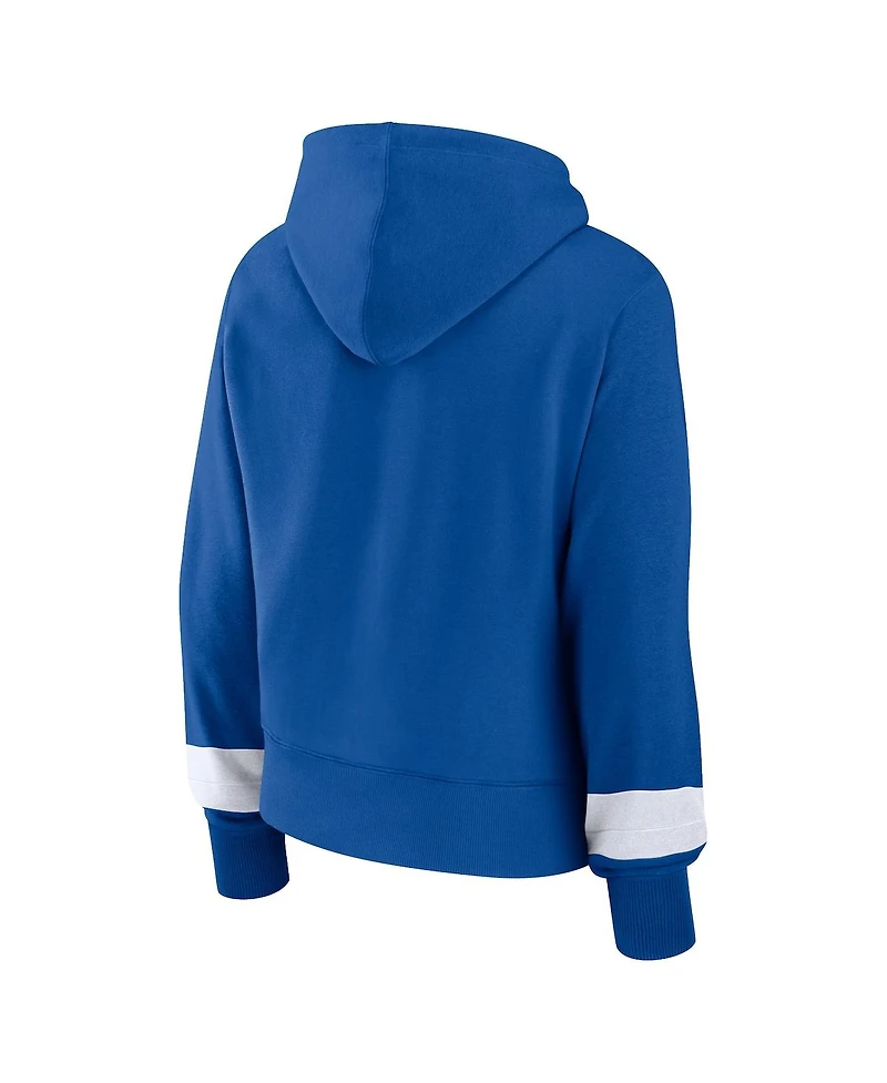 Women's Fanatics Royal Los Angeles Dodgers Over Under Pullover Hoodie