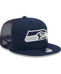 Youth Boys and Girls New Era College Navy Seattle Seahawks Main Trucker 9FIFTY Snapback Hat
