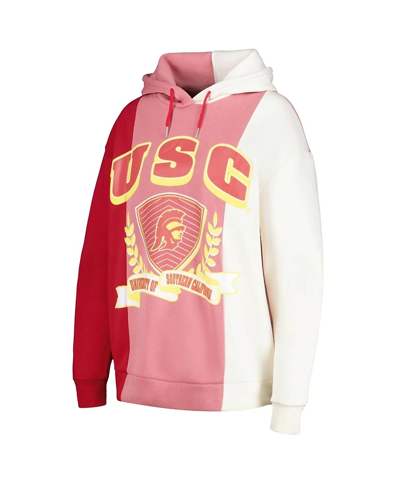 Women's Gameday Couture Cardinal Usc Trojans Hall of Fame Colorblock Pullover Hoodie